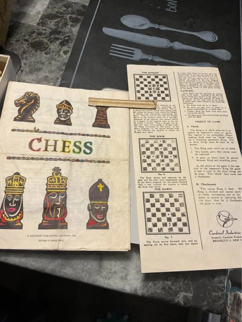 Vintage 1960s Original Cardinal Master Chess Set Antique Complete
